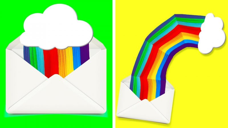 کاردستی های آسان و خیره کننده با کاغذ رنگی آسان - رنگین کمان - تماشا